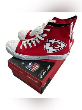 Kansas City KC Chiefs Men’s Canvas Hightops Size 9